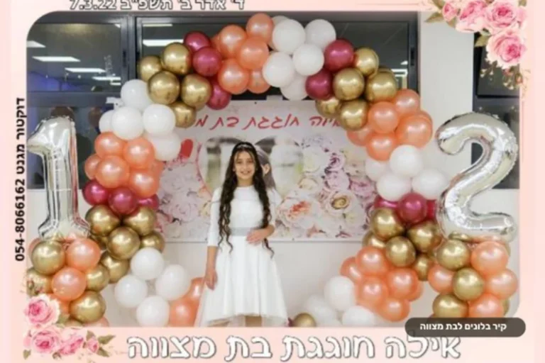 קיר בלונים לבת מצווה
